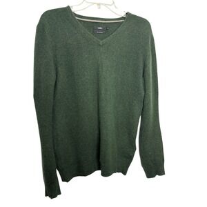 Celio Mens V Neck Green 100% Cashmere Sweater Size M